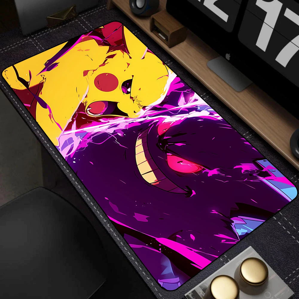 Colorful Gaming Keyboard Rug Laptop Japan Cool Anime Mouse Pad XXL Black P-pokemon Desk Mat PC G-gengar Gamer Cabinet Mousepad DQHANVE Mouse Pad Store