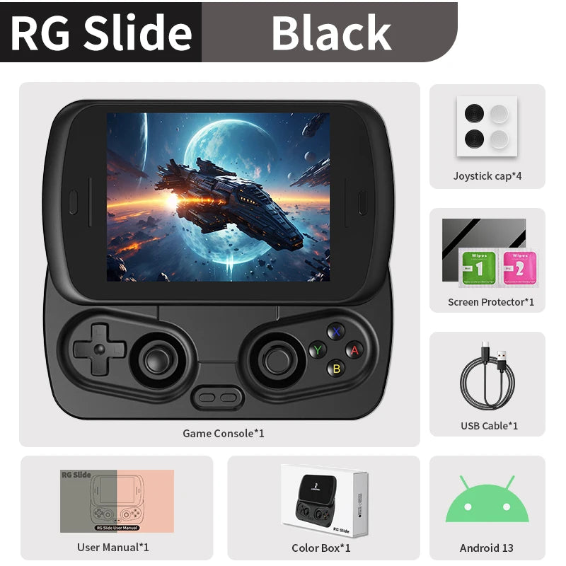 Anbernic RG Slide Handheld Game Console 4.7-inch LTPS In-Cell Screen Android 5000mAh Video Gaming Player Supports 1080p-Port Out Anbernic Direct Store