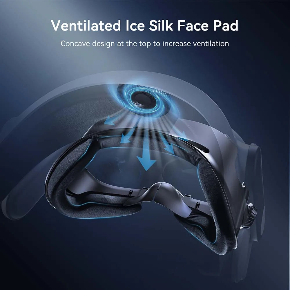 AMVR FC4A PU Leather Face Mask Cover for Meta Oculus Quest 3 Facial Interface Multi-Vent Ice Silk Face Pad for Halo Head Strap AMVR Official Store