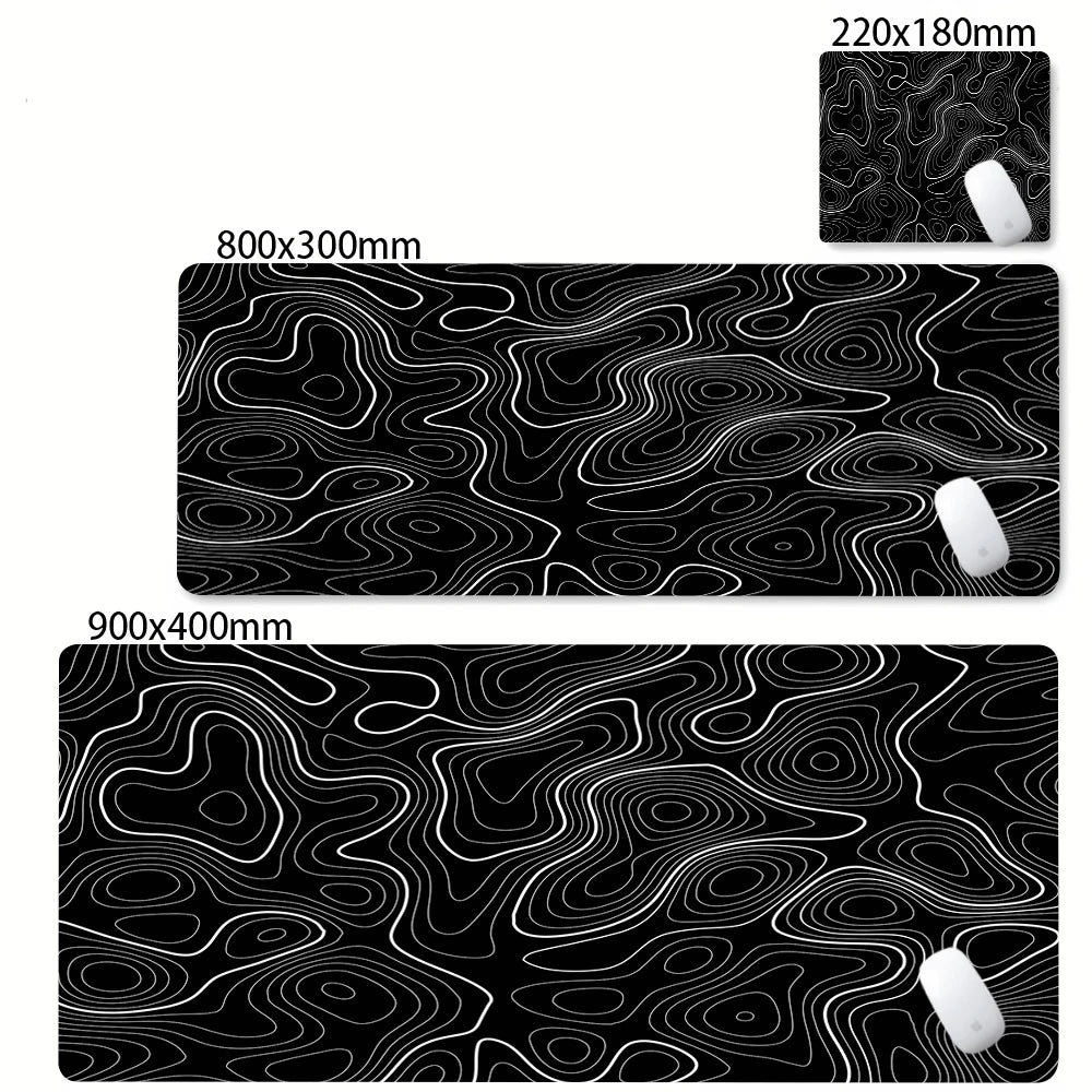 XXL Desk Mat Black And White Strata Liquid Mousepad Large Abstract Mouse Pad Gaming Deskmat With Lockedge Office Non-slip Carpet Admisitr Gaming Mouse Pad Store