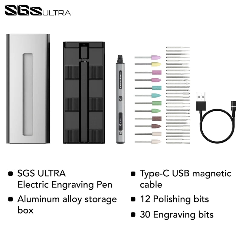 ARROWMAX SGS Engraving Pen Cordless Rotary Tool Kit Electric Mini Grinder with 42 Bits for Crafts Metal Wood Glass Carving ARROWMAX Official Store