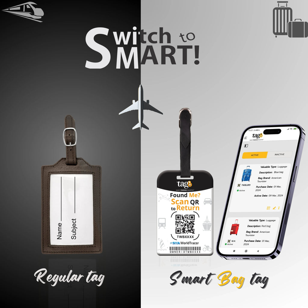 Smart Bag Security Tag - Germany Flag [Pack 2] Global Lost Recovery Service | 2800+ Airports worldwide