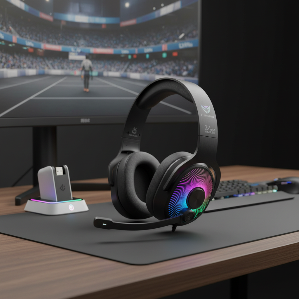 Wireless gaming headset modern realistic