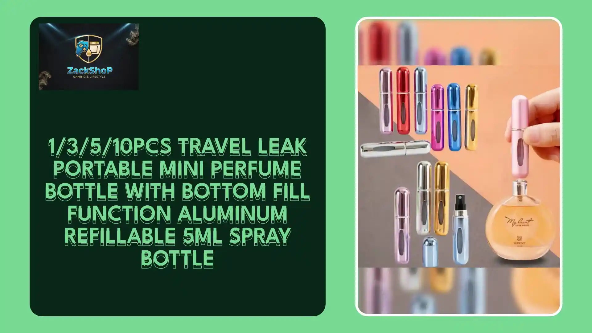 1/3/5/10pcs travel Leak portable mini perfume bottle with Bottom Fill Function aluminum refillable 5ml spray bottle by@Outfy