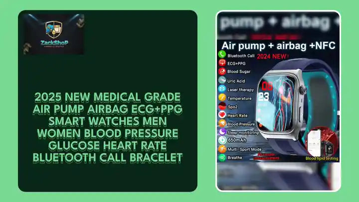 2025 New Medical Grade Air Pump Airbag ECG+PPG Smart Watches Men Women Blood Pressure Glucose Heart rate Bluetooth Call Bracelet by@Outfy